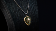 "Light of Life" Mammoth Ivory Cross-Shaped Shield Necklace