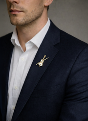 古象牙珠貝殼小提琴胸針