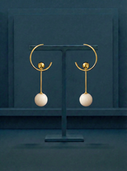 Swinging Double Mammoth Ivory Beads Earrings